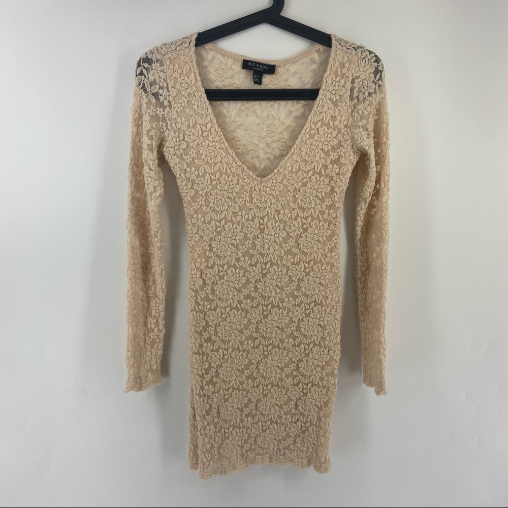 Reynah Lace Detail Dress Long Sleeve Mini